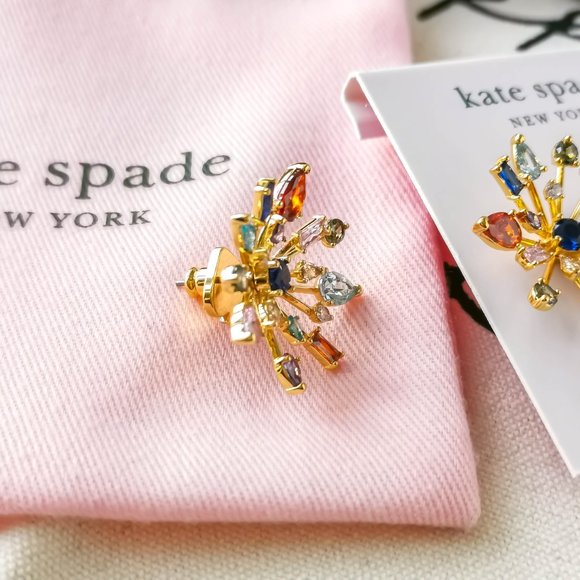 Kate Spade Floral Delicate Statement Earrings - Firework Floral Multi Gold - Picture 3 of 3